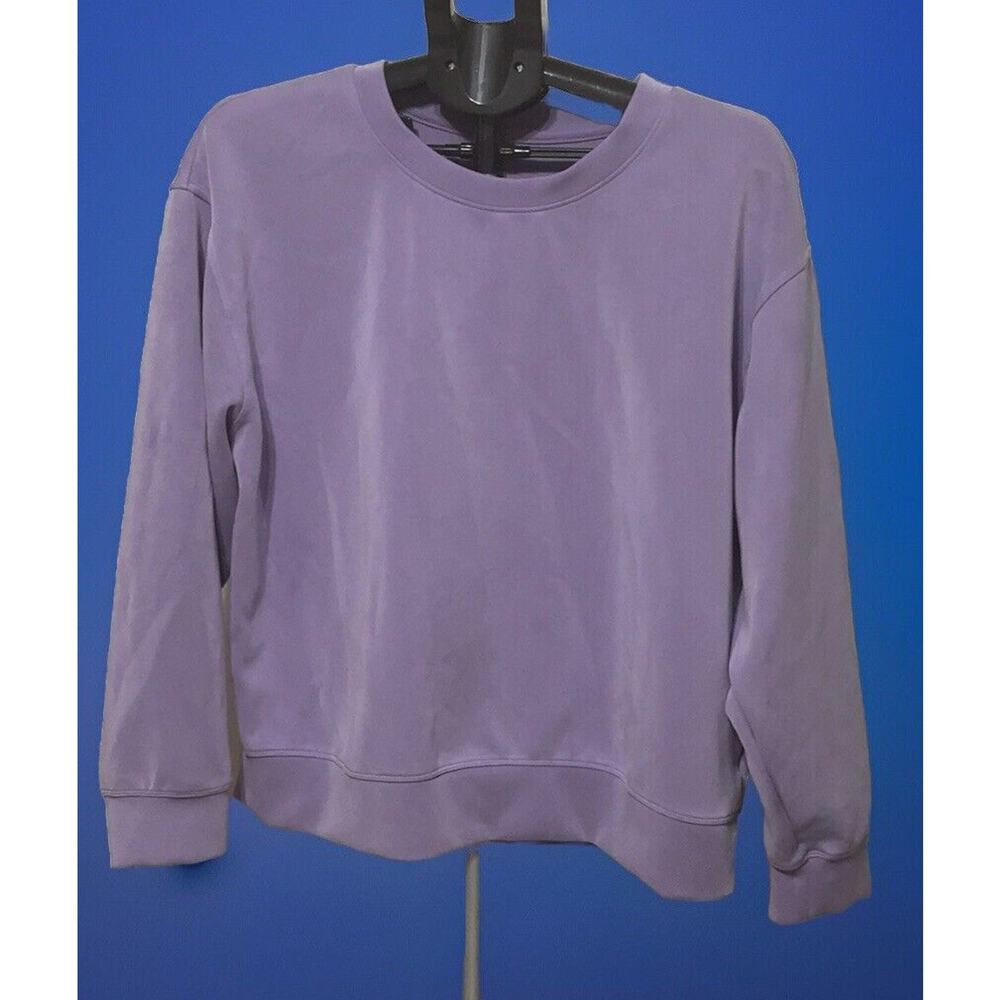 A New Day Women's Pullover Sand-wash Purple Sweatshirt Ultra Soft Size Large